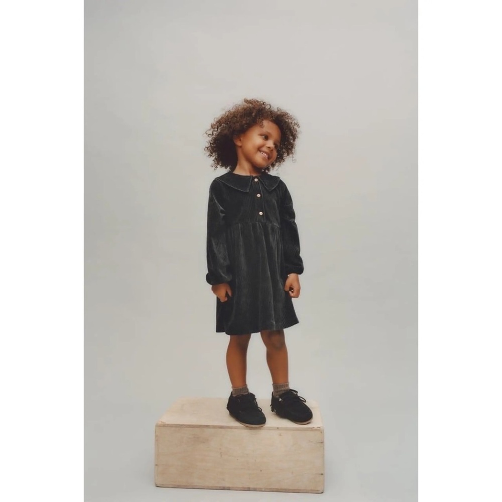 Zara Kids Black Corduroy Dress